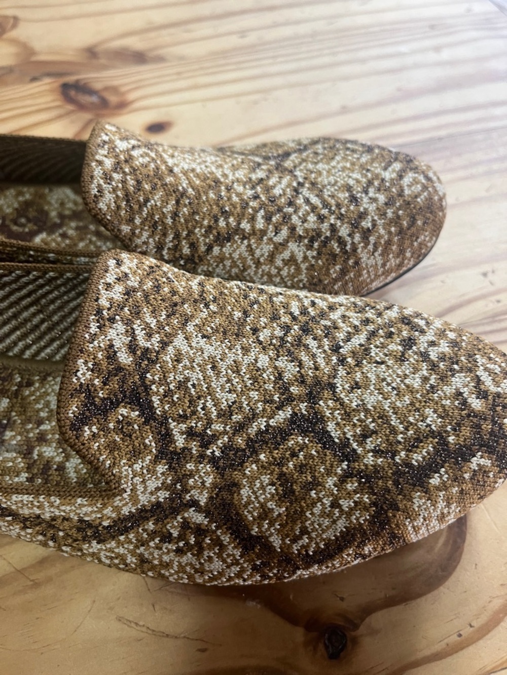 Rothy's The Loafer Metallic Bronze Python - Picture 3 of 9